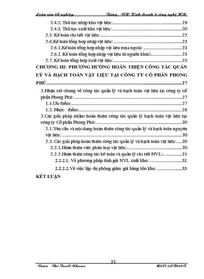 image for page Thực trạng công tác kế toán nguyên vật liệu tại công ty cổ phần Phong Phú.