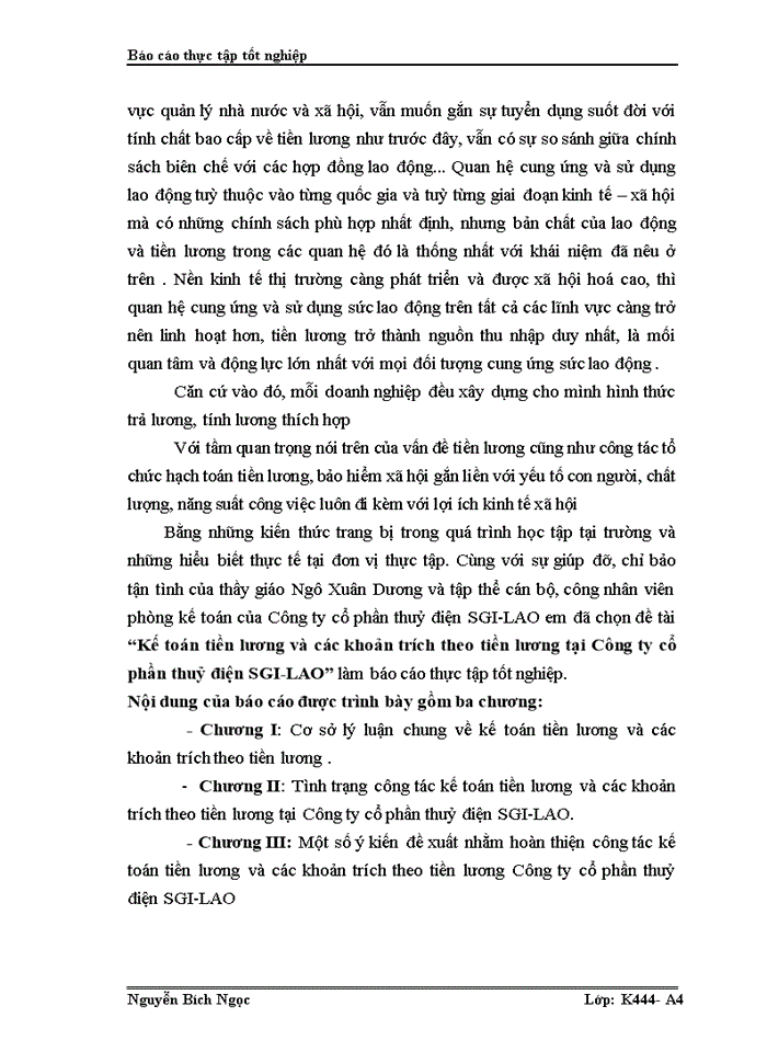 image for page Kế toán tiền lương và các khoản trích theo tiền lương tại Công ty cổ phần thuỷ điện SGI-LAO