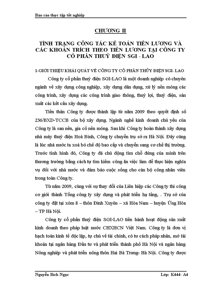 image for page Kế toán tiền lương và các khoản trích theo tiền lương tại Công ty cổ phần thuỷ điện SGI-LAO