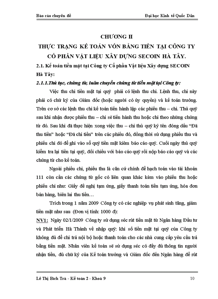 image for page Hoàn thiện  kế toán vốn bằng tiền tại Công ty Cổ phần Vật liệu Xây dựng SECOIN Hà Tây