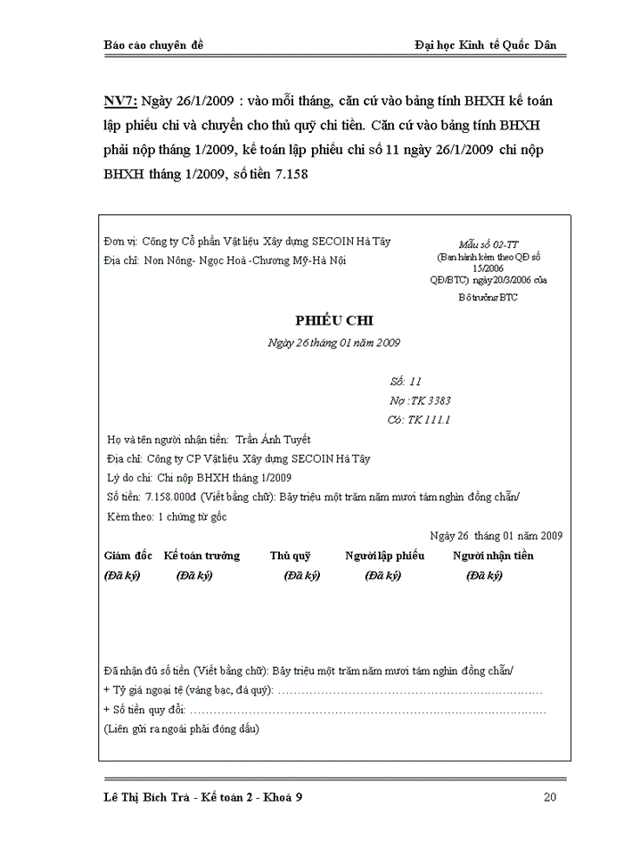 image for page Hoàn thiện  kế toán vốn bằng tiền tại Công ty Cổ phần Vật liệu Xây dựng SECOIN Hà Tây