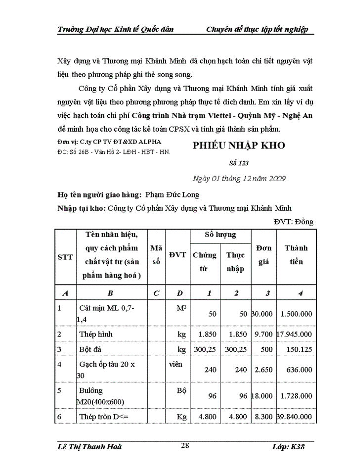 image for page Hoàn thiện kế toán chi phí sản xuất và tính giá thành sản phẩm tại Công ty Cổ phần Xây dựng và Thương mại Khánh Minh