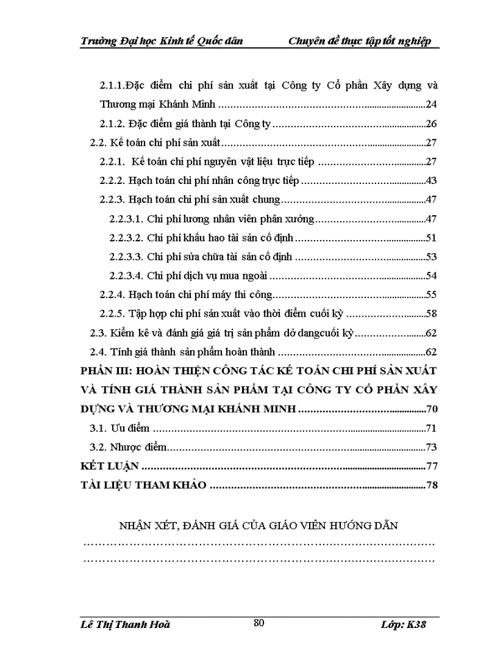 image for page Hoàn thiện kế toán chi phí sản xuất và tính giá thành sản phẩm tại Công ty Cổ phần Xây dựng và Thương mại Khánh Minh