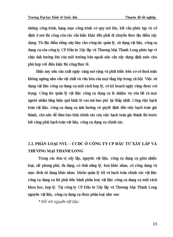 image for page Hoàn thiện kế toán Nguyên vật liệu -Công cụ dụng cụ ở Công ty Cổ Phần Đầu Tư Xây lắp và Thương mại Thanh Long