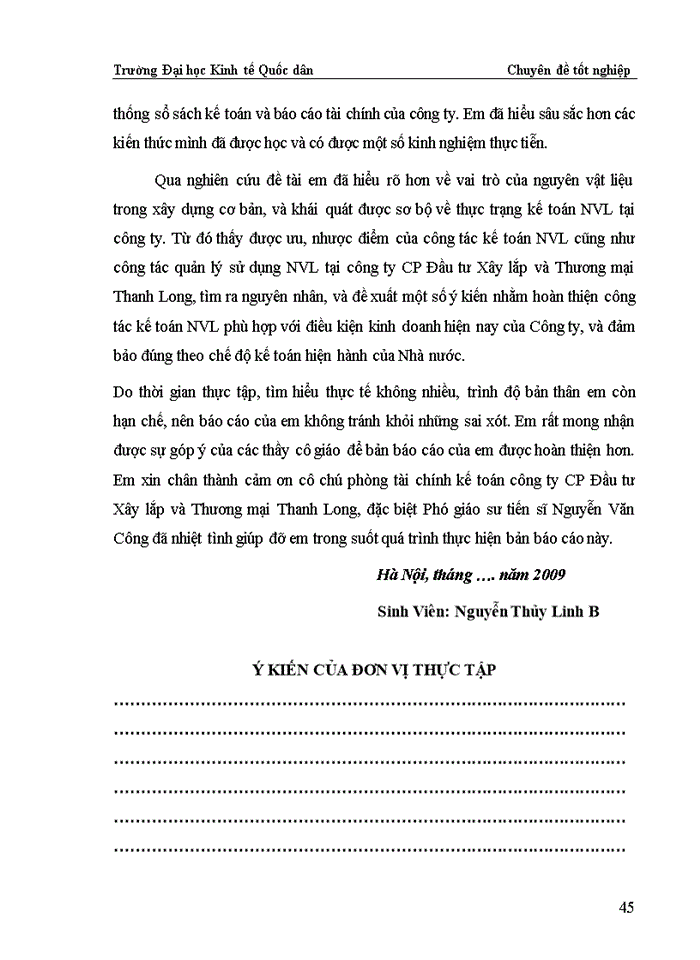 image for page Hoàn thiện kế toán Nguyên vật liệu -Công cụ dụng cụ ở Công ty Cổ Phần Đầu Tư Xây lắp và Thương mại Thanh Long