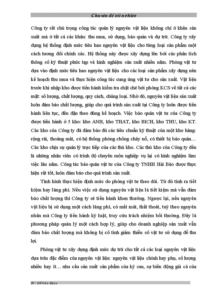 image for page Hoàn thiện kế toán nguyên liệu vật liệu tại Công ty TNHH Hải Bảo