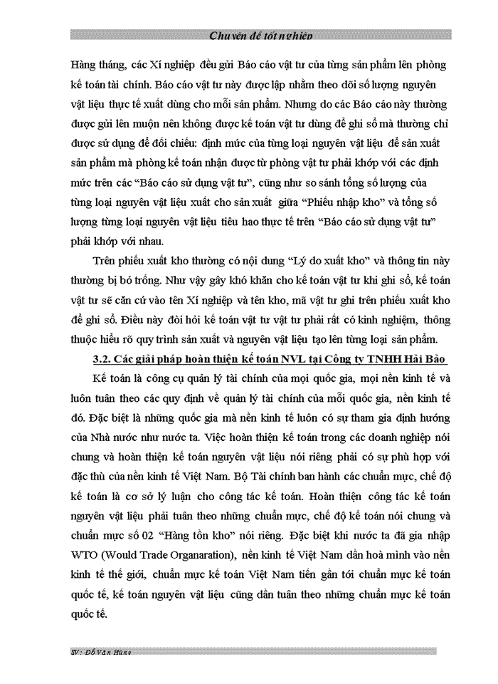 image for page Hoàn thiện kế toán nguyên liệu vật liệu tại Công ty TNHH Hải Bảo