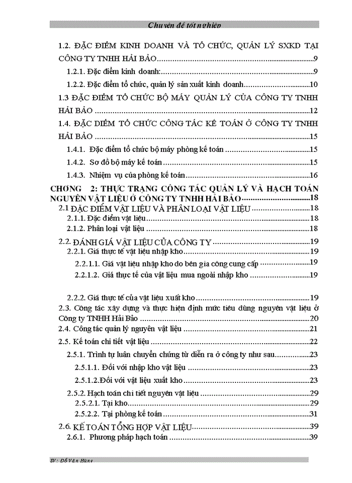 image for page Hoàn thiện kế toán nguyên liệu vật liệu tại Công ty TNHH Hải Bảo