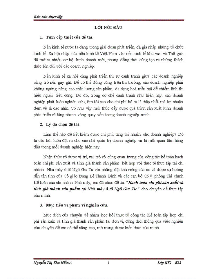image for page Hạch toán chi phí sản xuất và tính giá thành sản phẩm tại Nhà máy ô tô Ngô Gia Tự