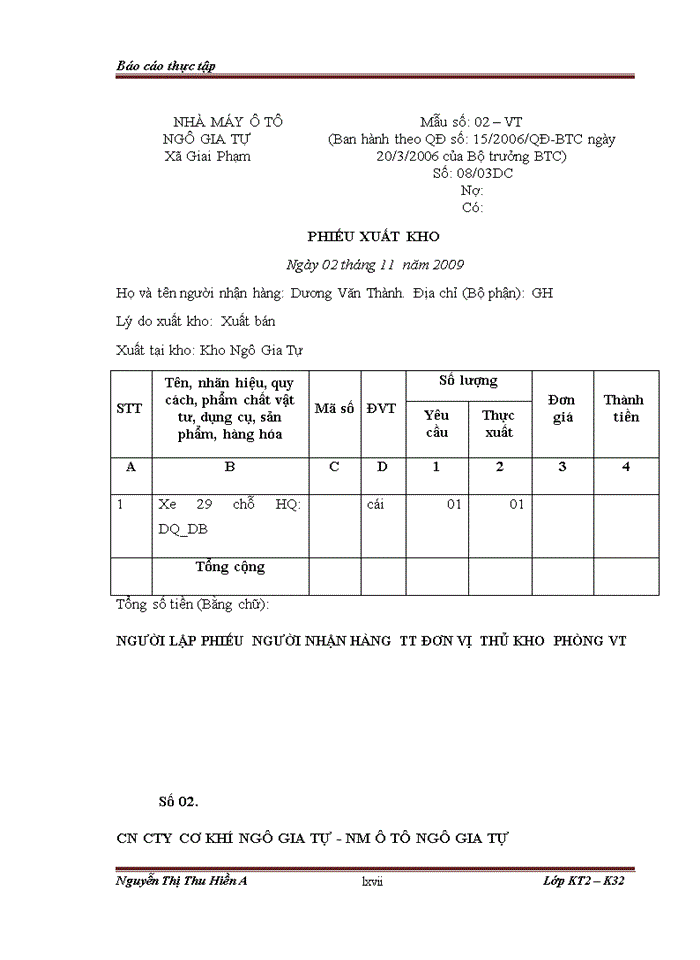 image for page Hạch toán chi phí sản xuất và tính giá thành sản phẩm tại Nhà máy ô tô Ngô Gia Tự