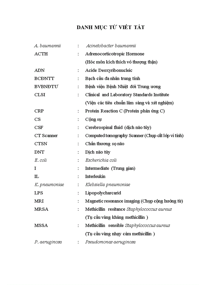 image for page Nghiên cứu đặc điểm lâm sàng, cận lâm sàng và căn nguyên ở bệnh nhân viêm màng não mủ sau phẫu thuật thần kinh