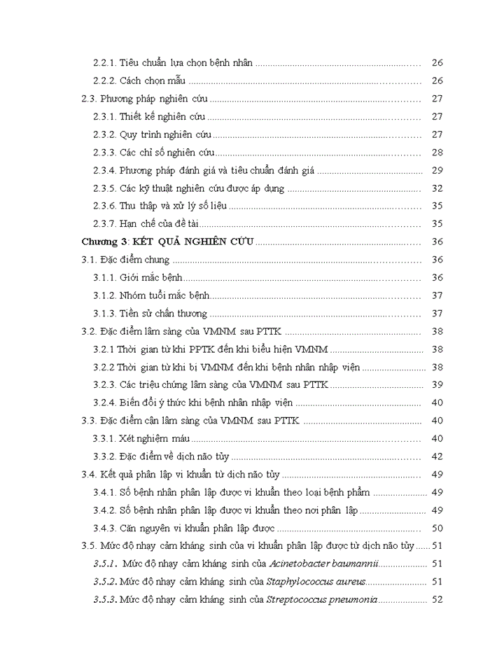 image for page Nghiên cứu đặc điểm lâm sàng, cận lâm sàng và căn nguyên ở bệnh nhân viêm màng não mủ sau phẫu thuật thần kinh