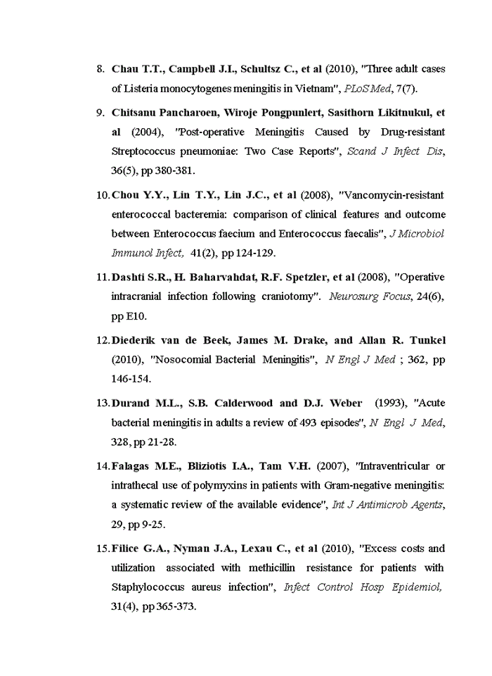 image for page Nghiên cứu đặc điểm lâm sàng, cận lâm sàng và căn nguyên ở bệnh nhân viêm màng não mủ sau phẫu thuật thần kinh