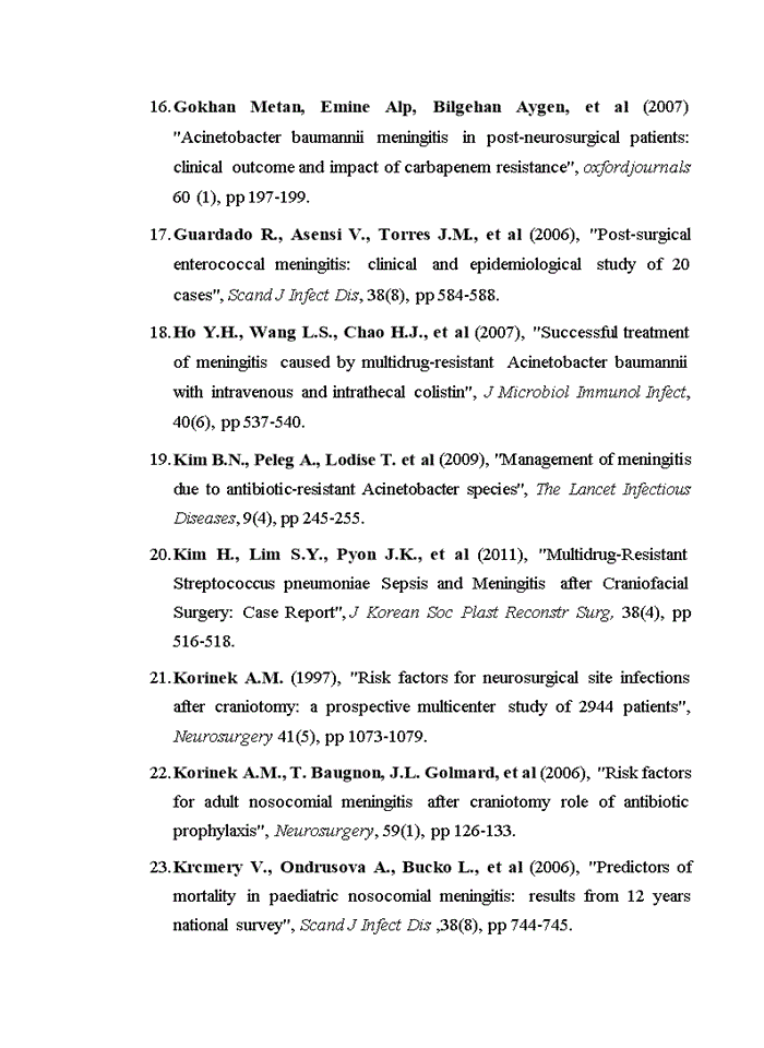 image for page Nghiên cứu đặc điểm lâm sàng, cận lâm sàng và căn nguyên ở bệnh nhân viêm màng não mủ sau phẫu thuật thần kinh