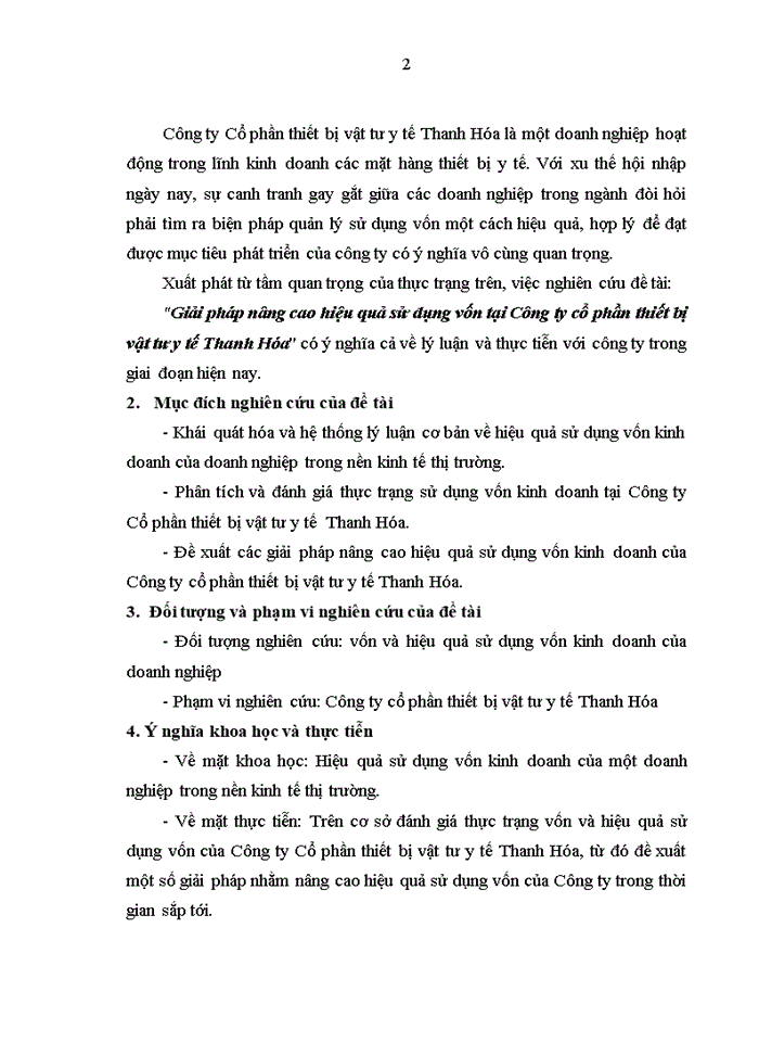 image for page Giải pháp nâng cao hiệu quả sử dụng vốn tại Công ty cổ phần thiết bị vật tư y tế Thanh Hóa