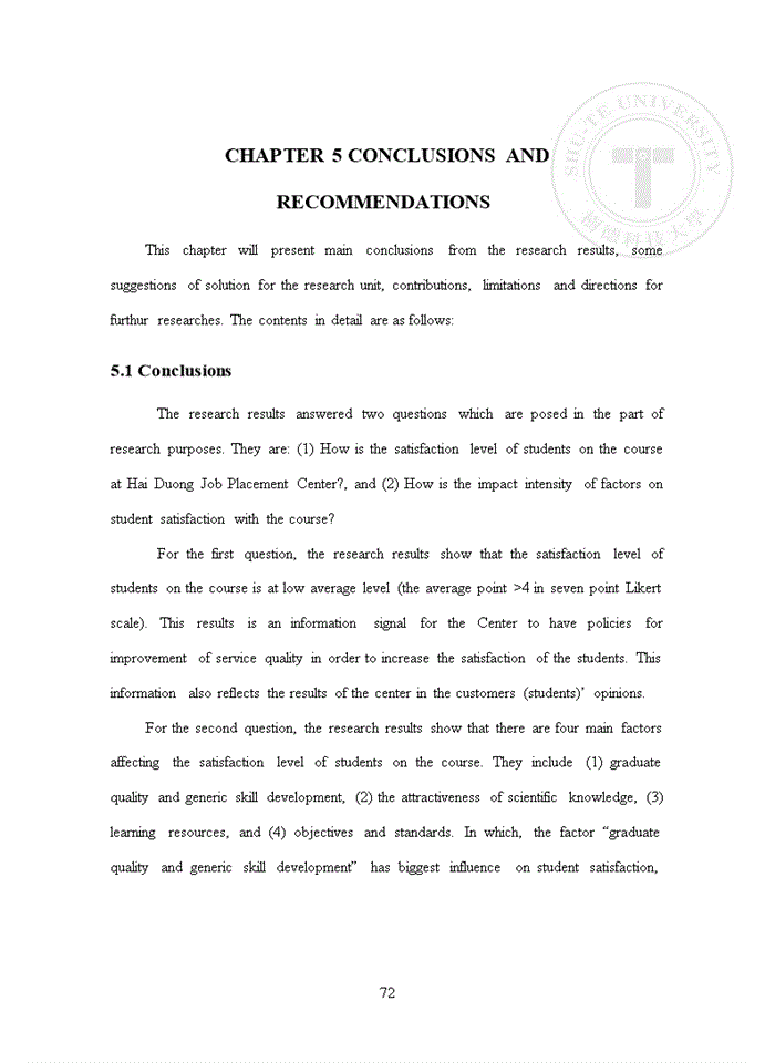 image for page Study on learner’s satisfaction with training quality at job placement centers, hai duong city