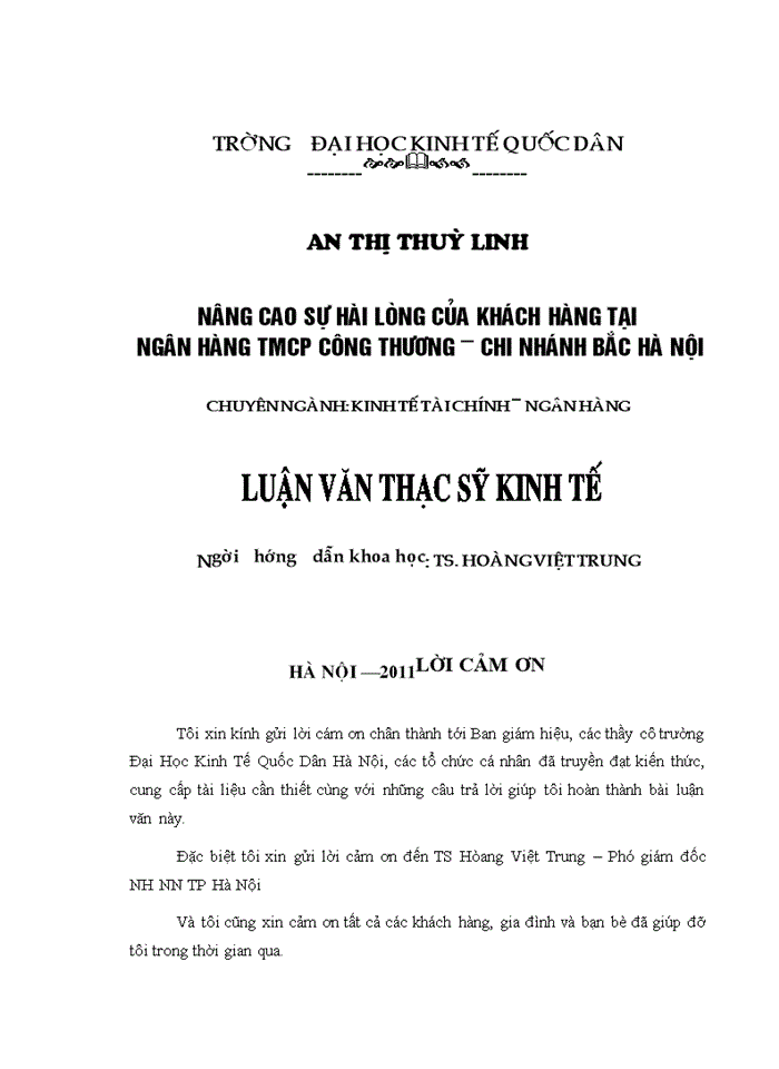 image for page Nâng cao sự hài lòng của khách hàng tại ngân hàng tmcp công thương – chi nhánh bắc hà nội