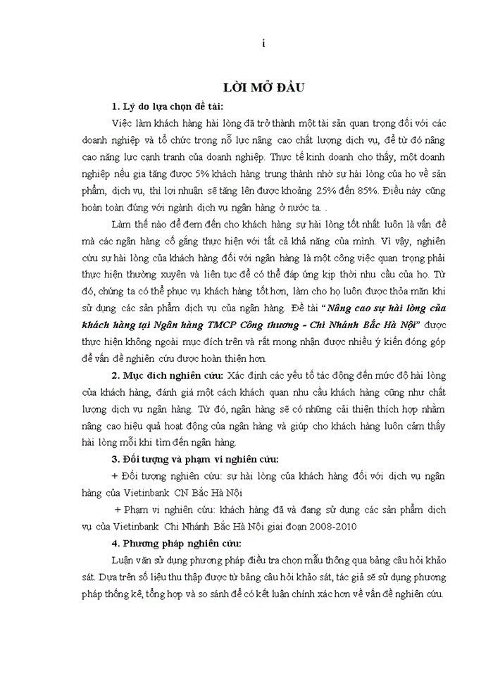 image for page Nâng cao sự hài lòng của khách hàng tại ngân hàng tmcp công thương – chi nhánh bắc hà nội