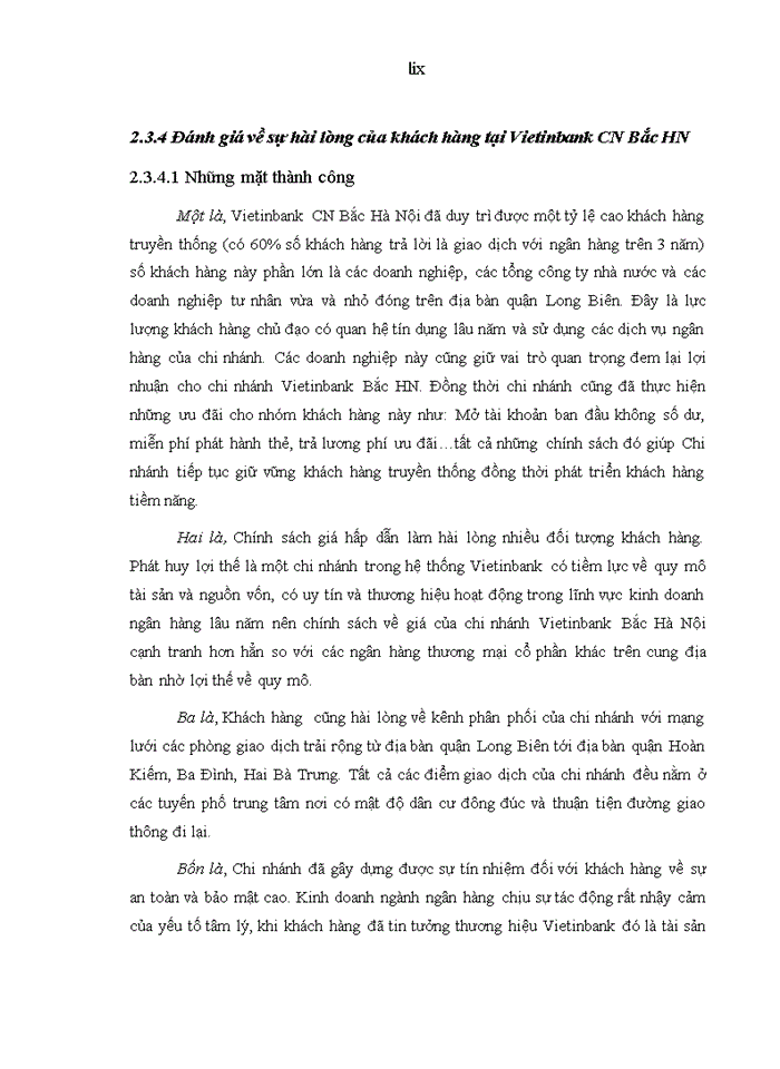 image for page Nâng cao sự hài lòng của khách hàng tại ngân hàng tmcp công thương – chi nhánh bắc hà nội
