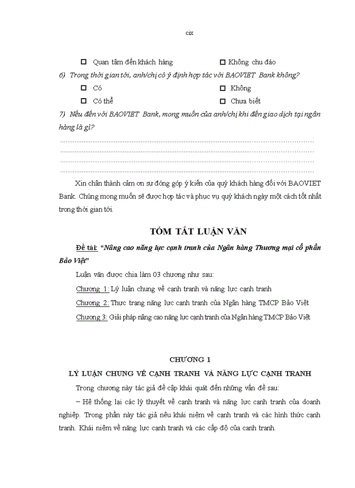 image for page Nâng cao năng lực cạnh tranh của Ngân hàng Thương mại cổ phần Bảo Việt