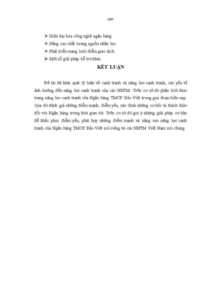 image for page Nâng cao năng lực cạnh tranh của Ngân hàng Thương mại cổ phần Bảo Việt