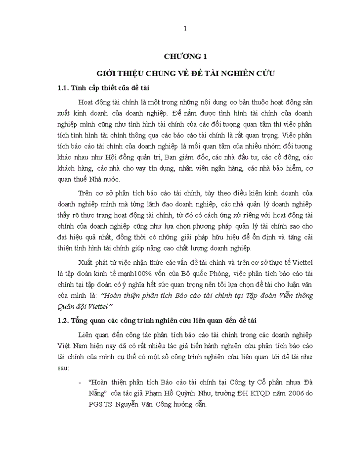 image for page Hoàn thiện phân tích Báo cáo tài chính tại Tập đoàn Viễn thông Quân đội Viettel