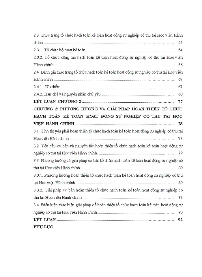 Hoàn thiện Tổ chức hạch toán kế toán hoạt động sự nghiệp có thu tại Học viện Hành chính
