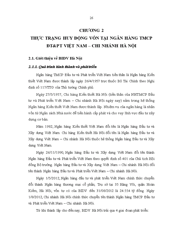 image for page Tăng cường huy động vốn tại Ngân hàng TMCP ĐT&PT Việt Nam – Chi nhánh Hà Nội