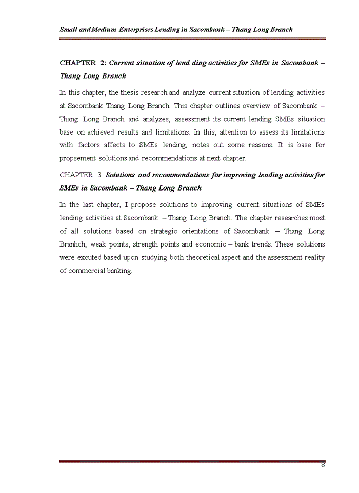 image for page Small and Medium Enterprises Lending in Sacombank – Thang Long Branch