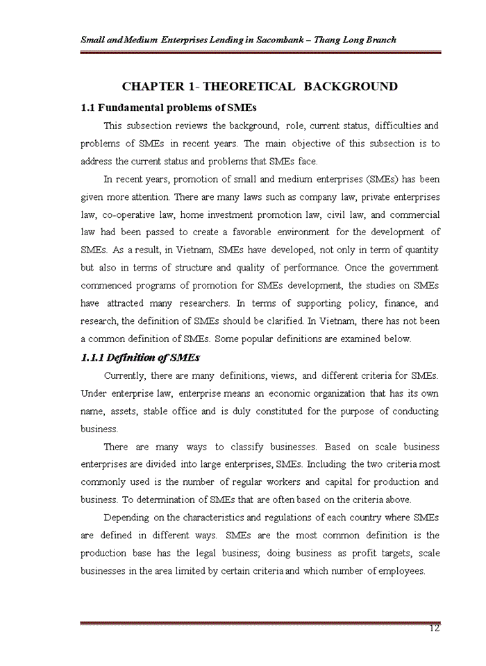 image for page Small and Medium Enterprises Lending in Sacombank – Thang Long Branch