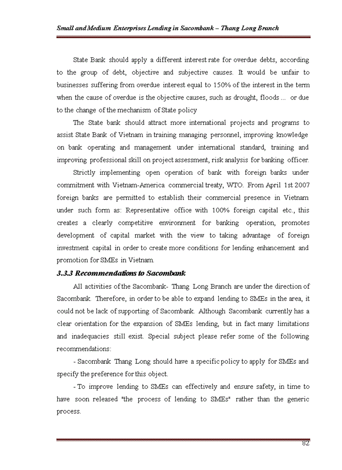 image for page Small and Medium Enterprises Lending in Sacombank – Thang Long Branch