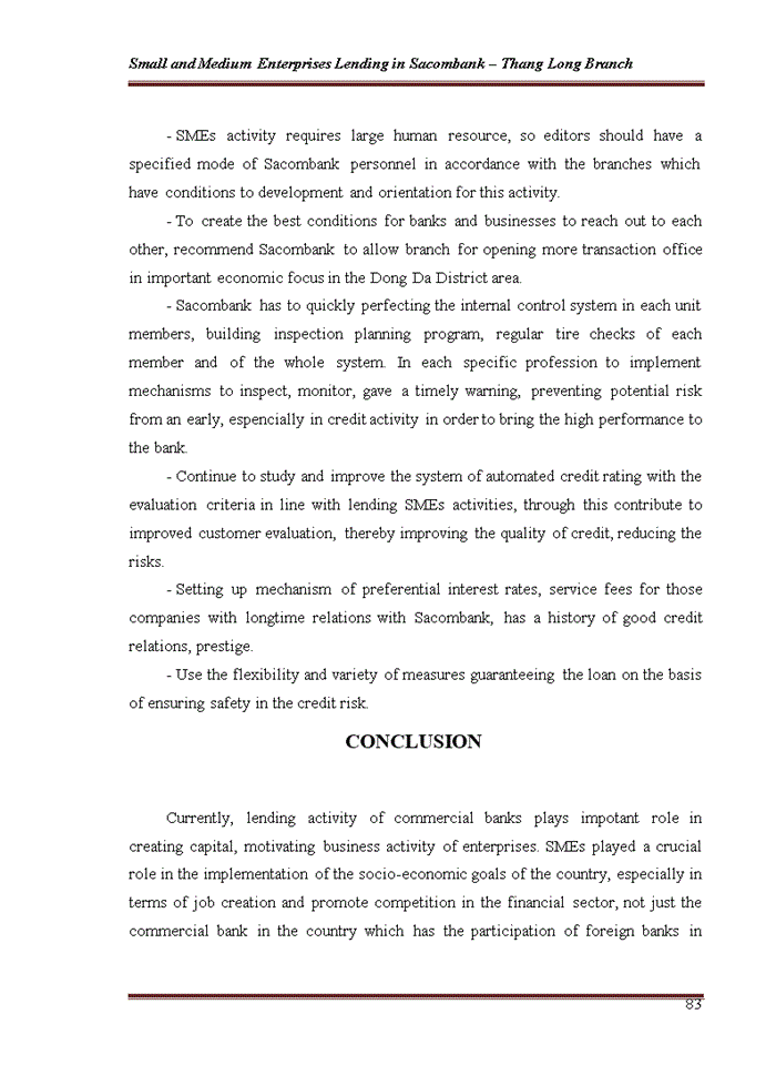 image for page Small and Medium Enterprises Lending in Sacombank – Thang Long Branch