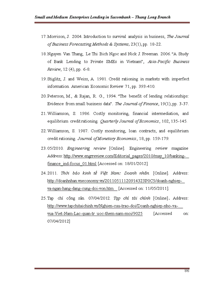 image for page Small and Medium Enterprises Lending in Sacombank – Thang Long Branch