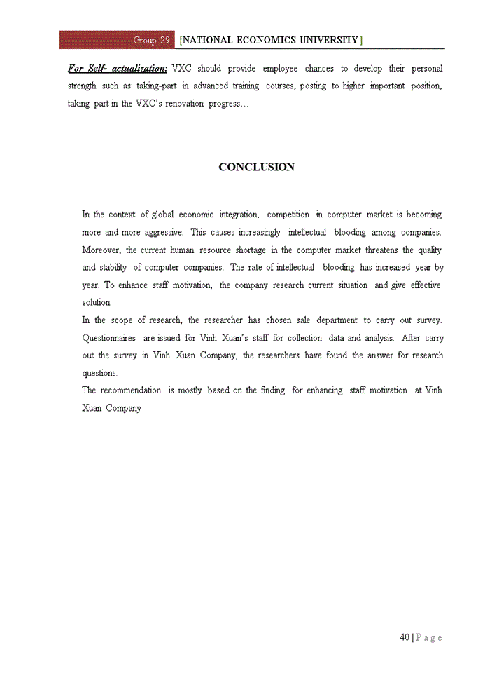 image for page Enhancing staff motivation at Vinh Xuan Company