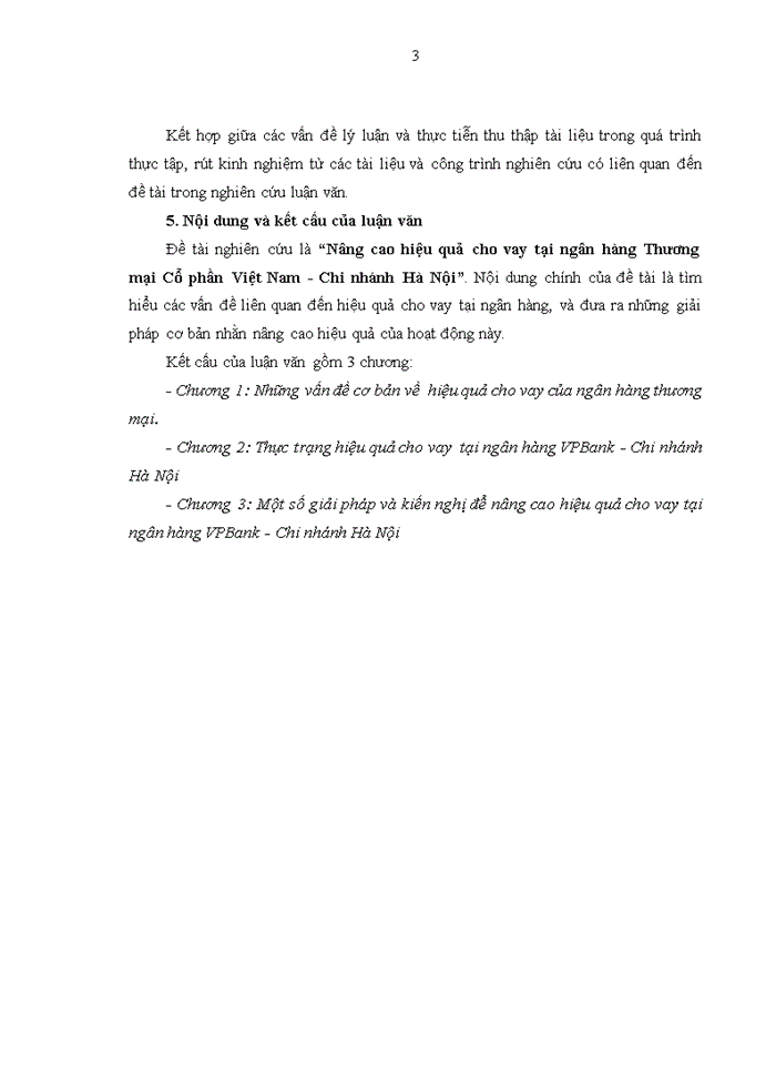 image for page Nâng cao hiệu quả cho vay tại ngân hàng TMCP Việt Nam Thịnh Vượng - Chi nhánh Hà Nội