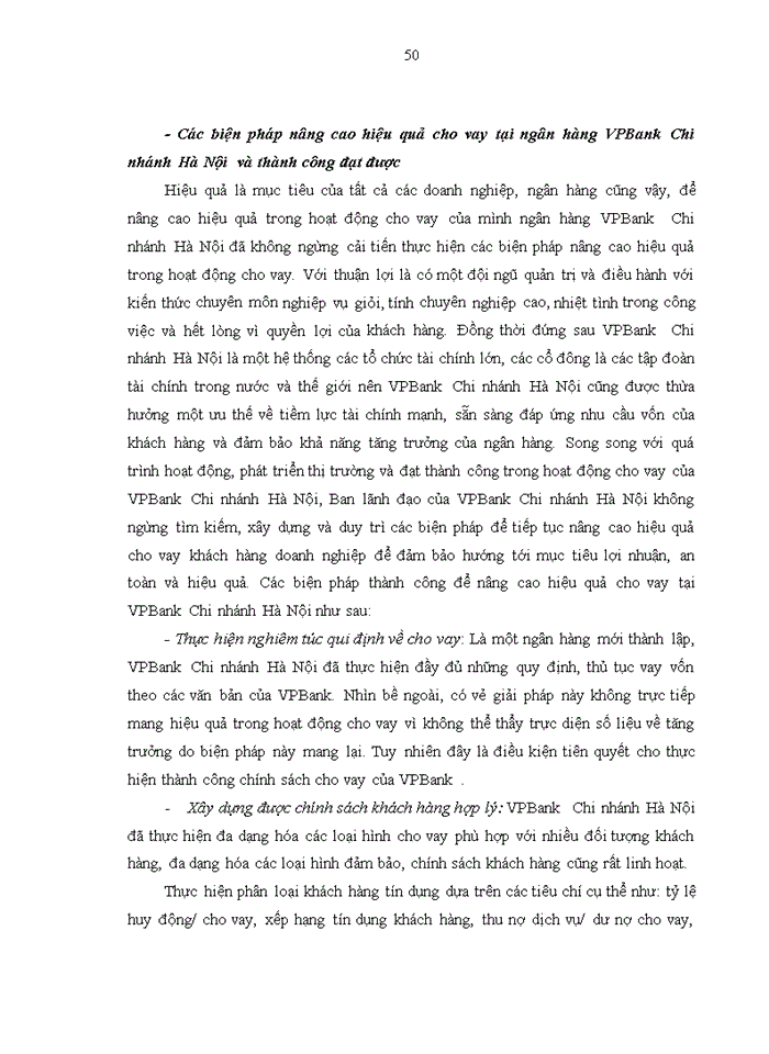 image for page Nâng cao hiệu quả cho vay tại ngân hàng TMCP Việt Nam Thịnh Vượng - Chi nhánh Hà Nội