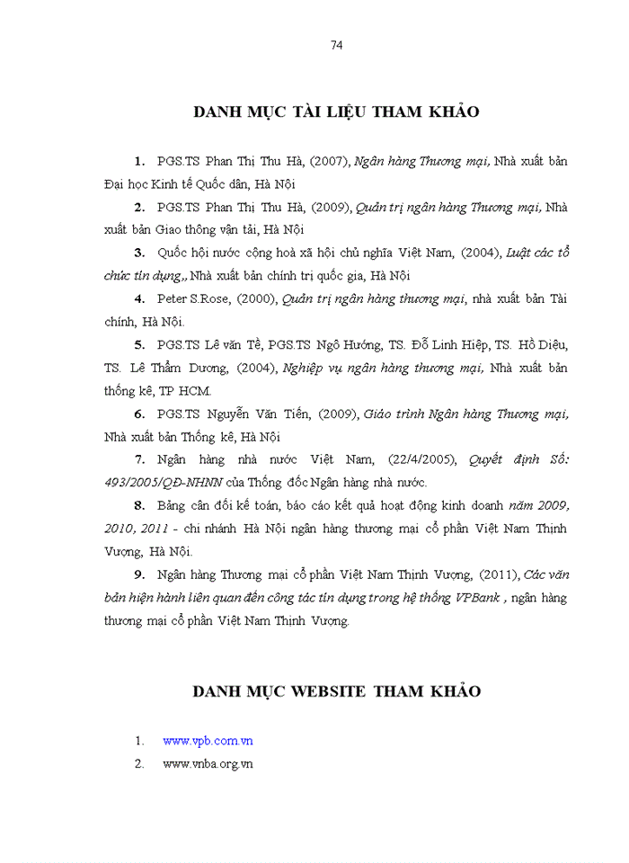 image for page Nâng cao hiệu quả cho vay tại ngân hàng TMCP Việt Nam Thịnh Vượng - Chi nhánh Hà Nội