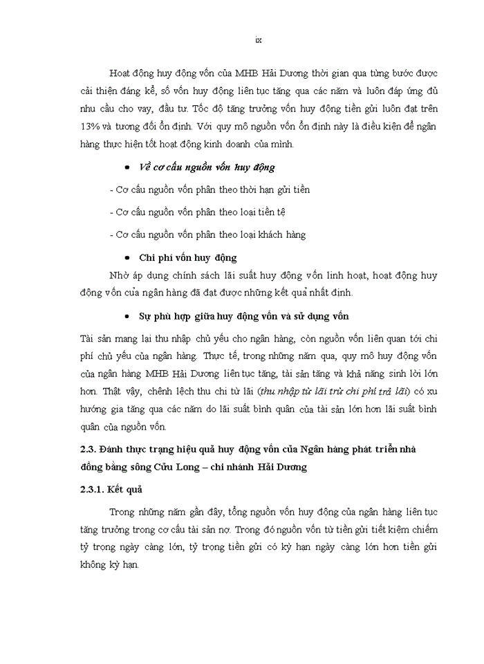image for page Nâng cao hiệu quả huy động vốn tại ngân hàng phát triển nhà đồng bằng sông Cửu Long – Chi nhánh Hải Dương