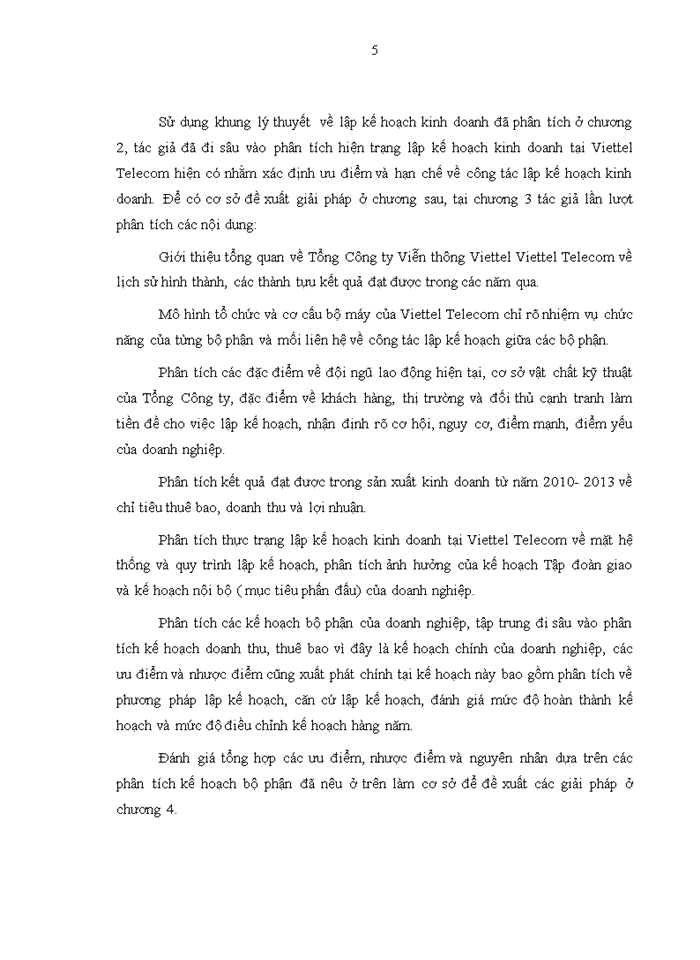 image for page Hoàn thiện công tác lập kế hoạch kinh doanh tại Tổng Công ty Viễn thông quân đội Viettel (Viettel Telecom)