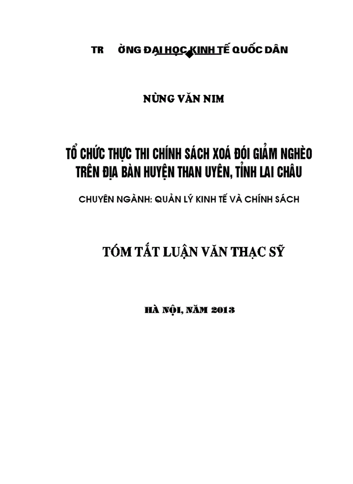 image for page Tổ chức thực thi chính sách xoá đói giảm nghèo trên địa bàn huyện than uyên, tỉnh lai châu