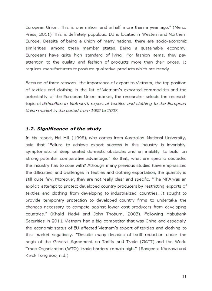 image for page Difficulties in vietnam’s export of textiles and clothing to the european union market in the period from 1992 to 2007