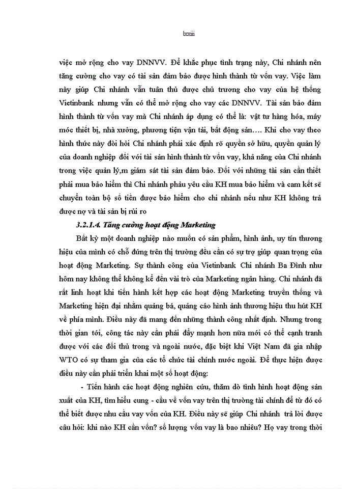 image for page Giải pháp mở rộng và nâng cao chất lượng tín dụng đối với doanh nghiệp nhỏ và vừa tại Ngân hàng TMCP Công thương Việt Nam- Chi nhánh Ba Đình