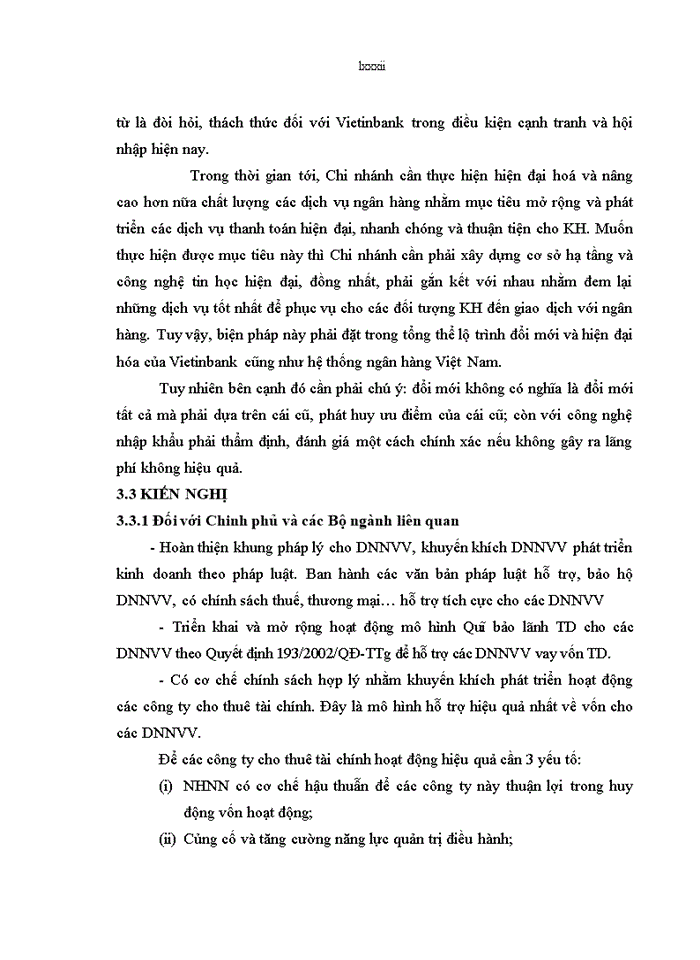 image for page Giải pháp mở rộng và nâng cao chất lượng tín dụng đối với doanh nghiệp nhỏ và vừa tại Ngân hàng TMCP Công thương Việt Nam- Chi nhánh Ba Đình