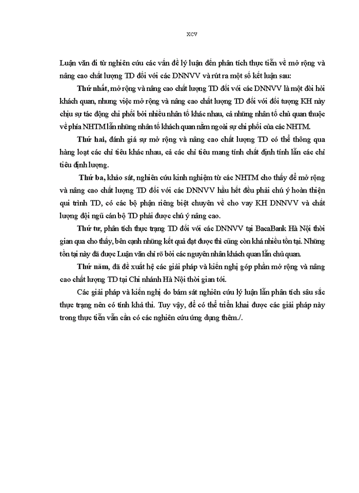 image for page Giải pháp mở rộng và nâng cao chất lượng tín dụng đối với doanh nghiệp nhỏ và vừa tại Ngân hàng TMCP Bắc Á- Chi nhánh Hà Nội