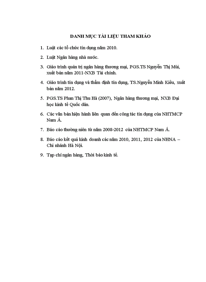 image for page Giải pháp nâng cao chất lượng tín dụng tại NHTMCP Nam Á – CN Hà Nội