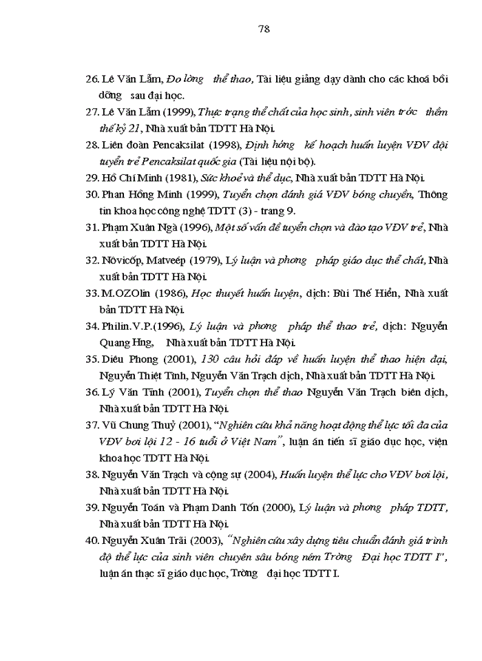 image for page Nghiên cứu xây dựng tiêu chuẩn đánh giá trình độ thể lực cho vận động viên môn pencaksilát đội tuyển trẻ quốc gia lứa tuổi 15 - 17