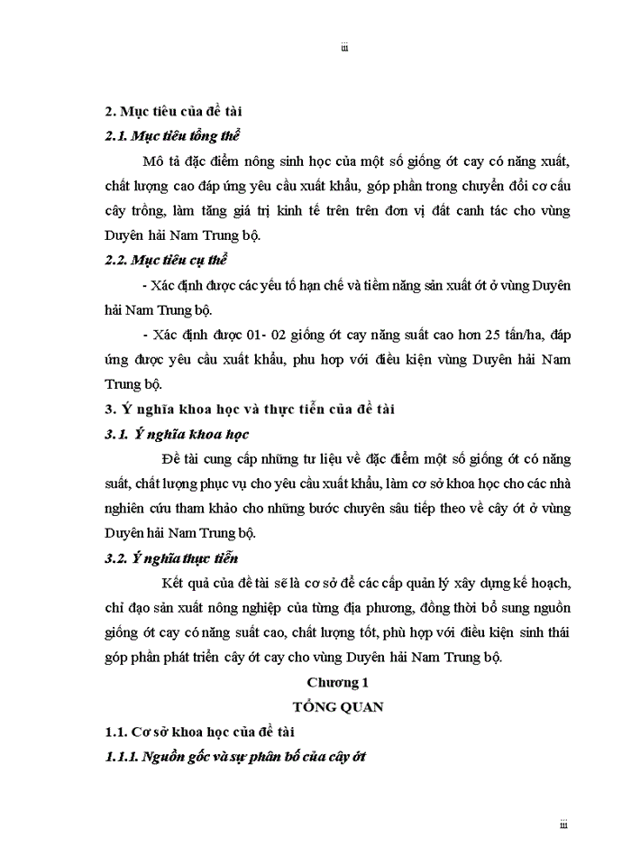 image for page Nghiên cứu đặc điểm nông sinh học của một số giống ớt cay (Capsium annuum L.) phục vụ xuất khẩu cho vùng duyên hải nam trung bộ