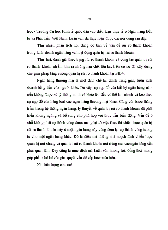 image for page Tìm ra giải pháp tăng cường quản trị rủi ro thanh khoản của Ngân hàng Đầu tư và Phát triển Việt Nam nhằm nâng cao hiệu quả công tác quản lý, giảm thiểu và đề ra các phương án xử lý rủi ro một cách kịp thời
