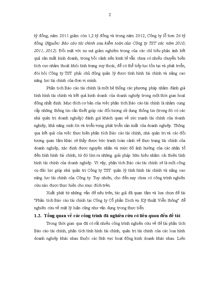 image for page Phân tích Báo cáo tài chính tại Công ty Cổ phần Dịch vụ Kỹ thuật Viễn thông