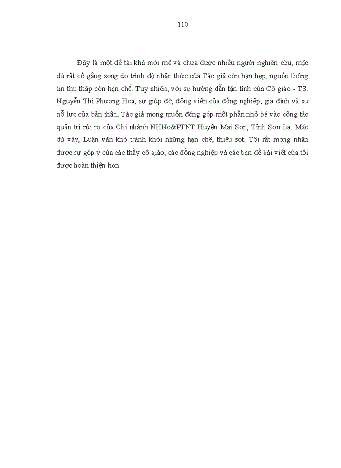 image for page Hoàn thiện tổ chức hạch toán kế toán với việc tăng cường kiểm soát rủi ro tại Chi nhánh Ngân hàng Nông nghiệp và Phát triển nông thôn Huyện Mai Sơn, Tỉnh Sơn La